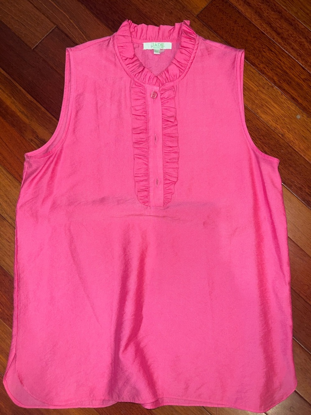 JADE Pink Ruffle Sleeveless Tank Top